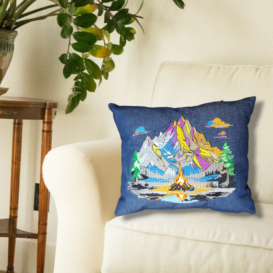 Mountain scenery pillow